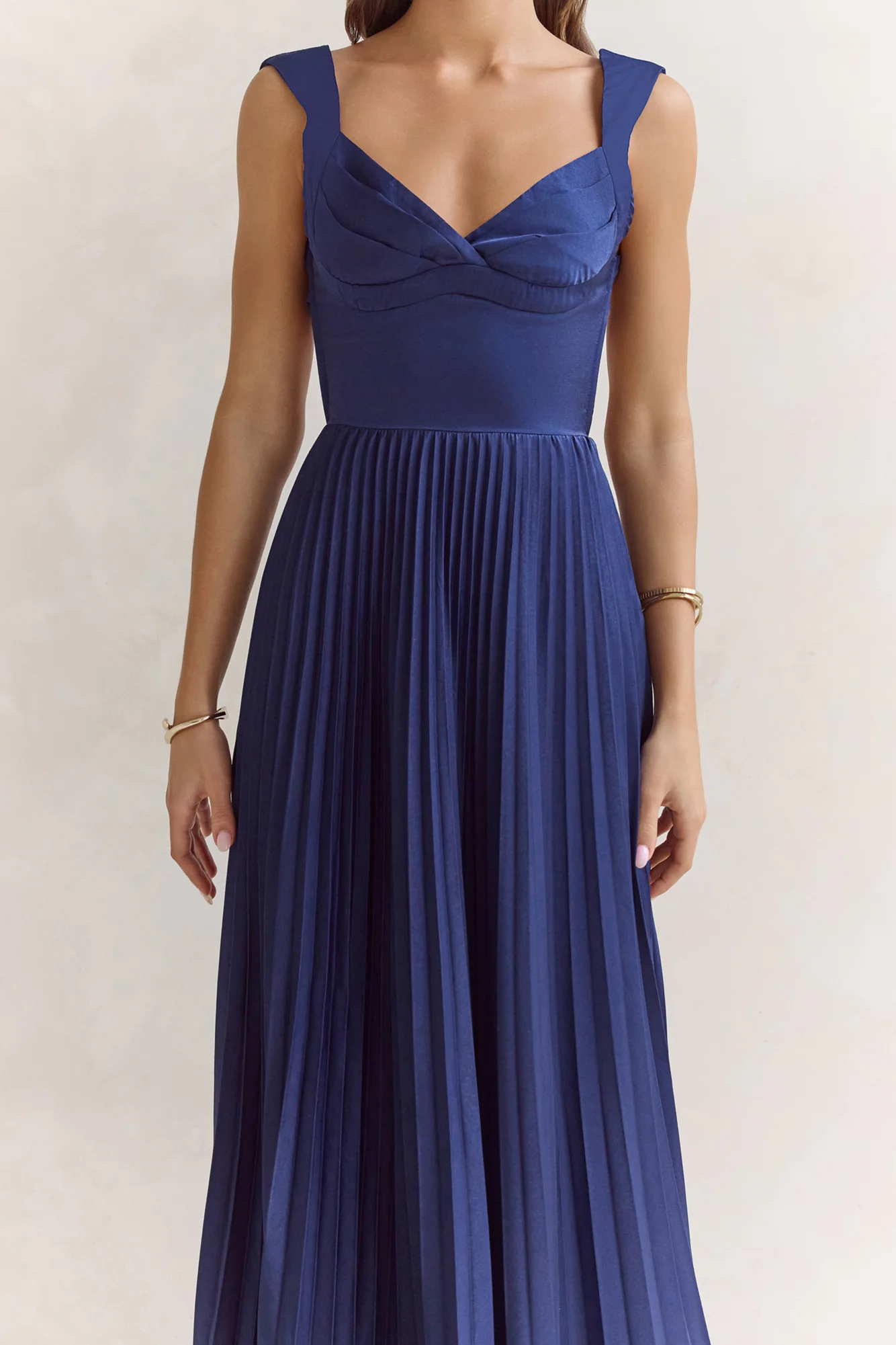 Song Of The Sky Plisse Maxi Dress Navy - Image 8