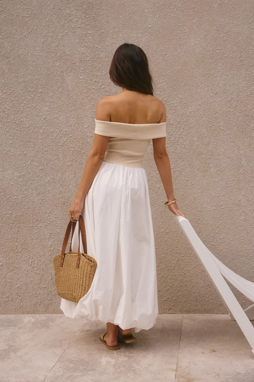 Sophisticated Nights Bubble Hem Maxi Dress White - Image 2