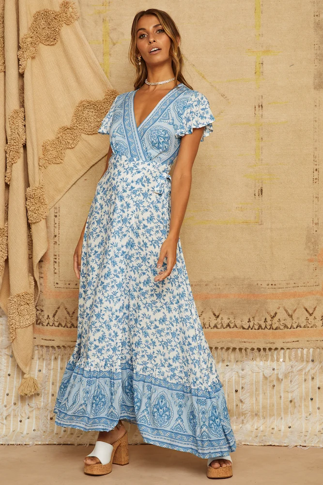 Southfork Maxi Dress Blue - Image 2