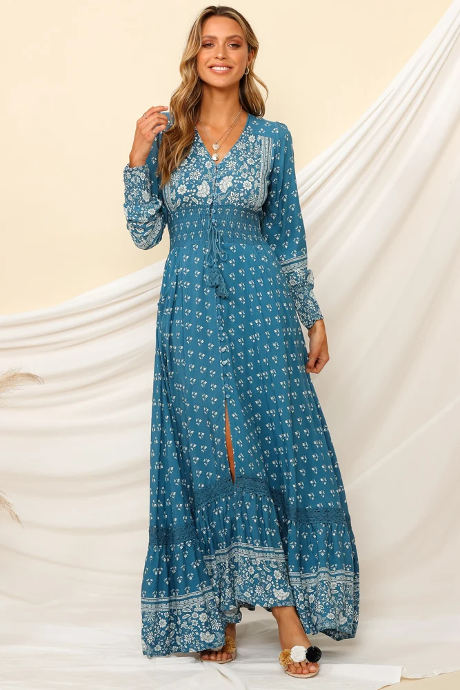 Spirit Of A Dreamer Maxi Dress Blue - Image 2