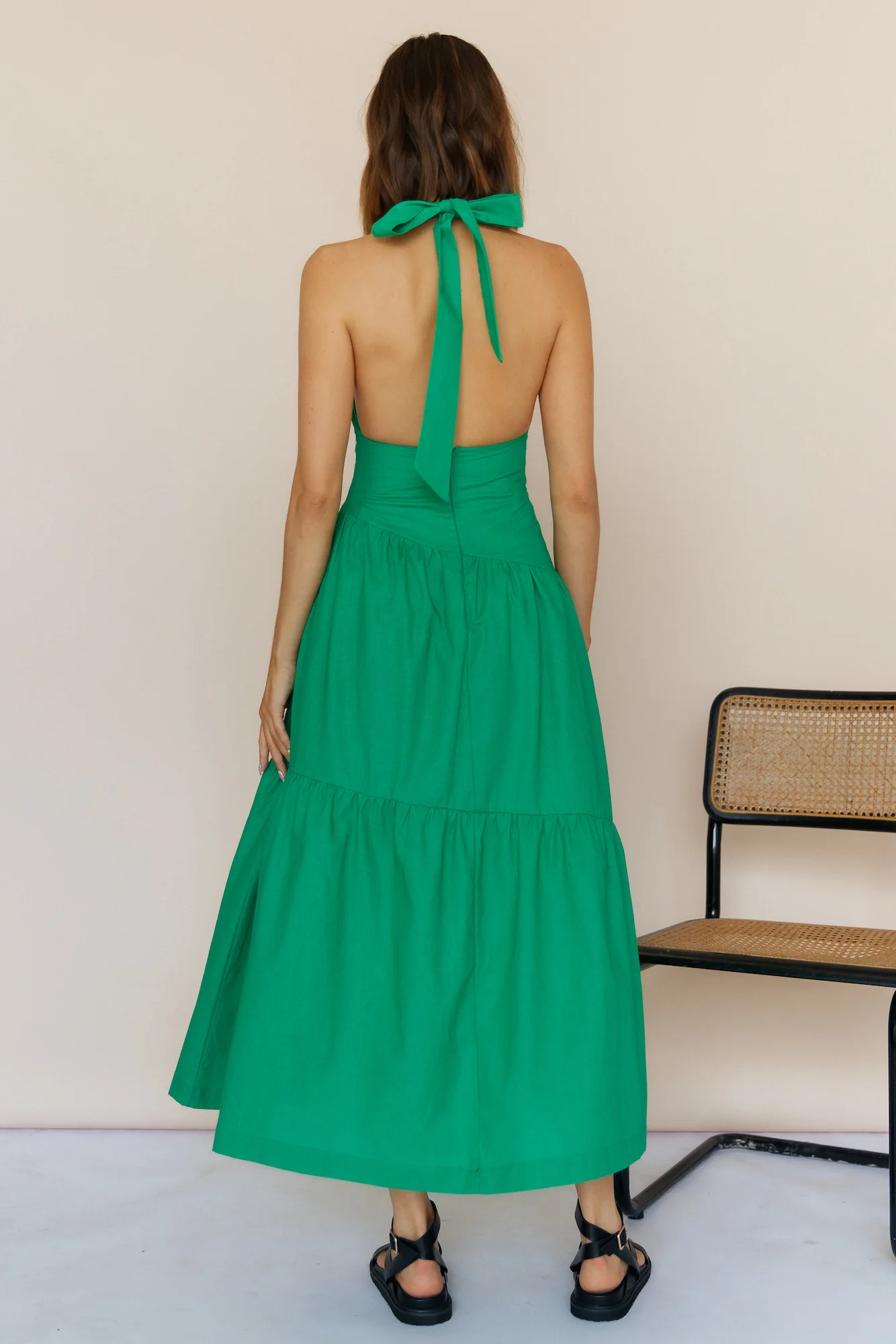 Spirula Maxi Dress Green - Image 5
