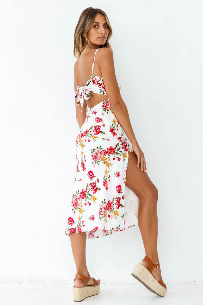 Springtime Premiere Midi Dress White - Image 7