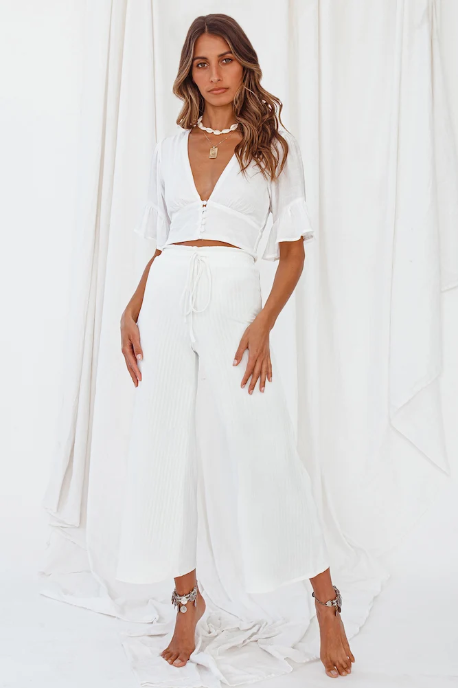 Standing In The Sunshower Crop Top White - Image 4