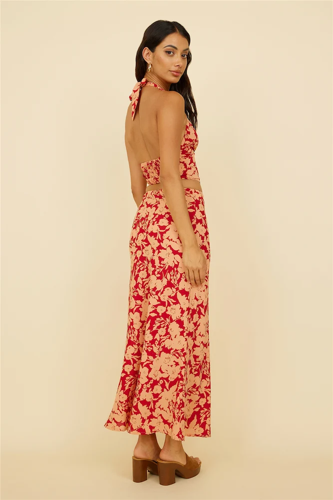Starlight Fever Maxi Skirt Red - Image 3