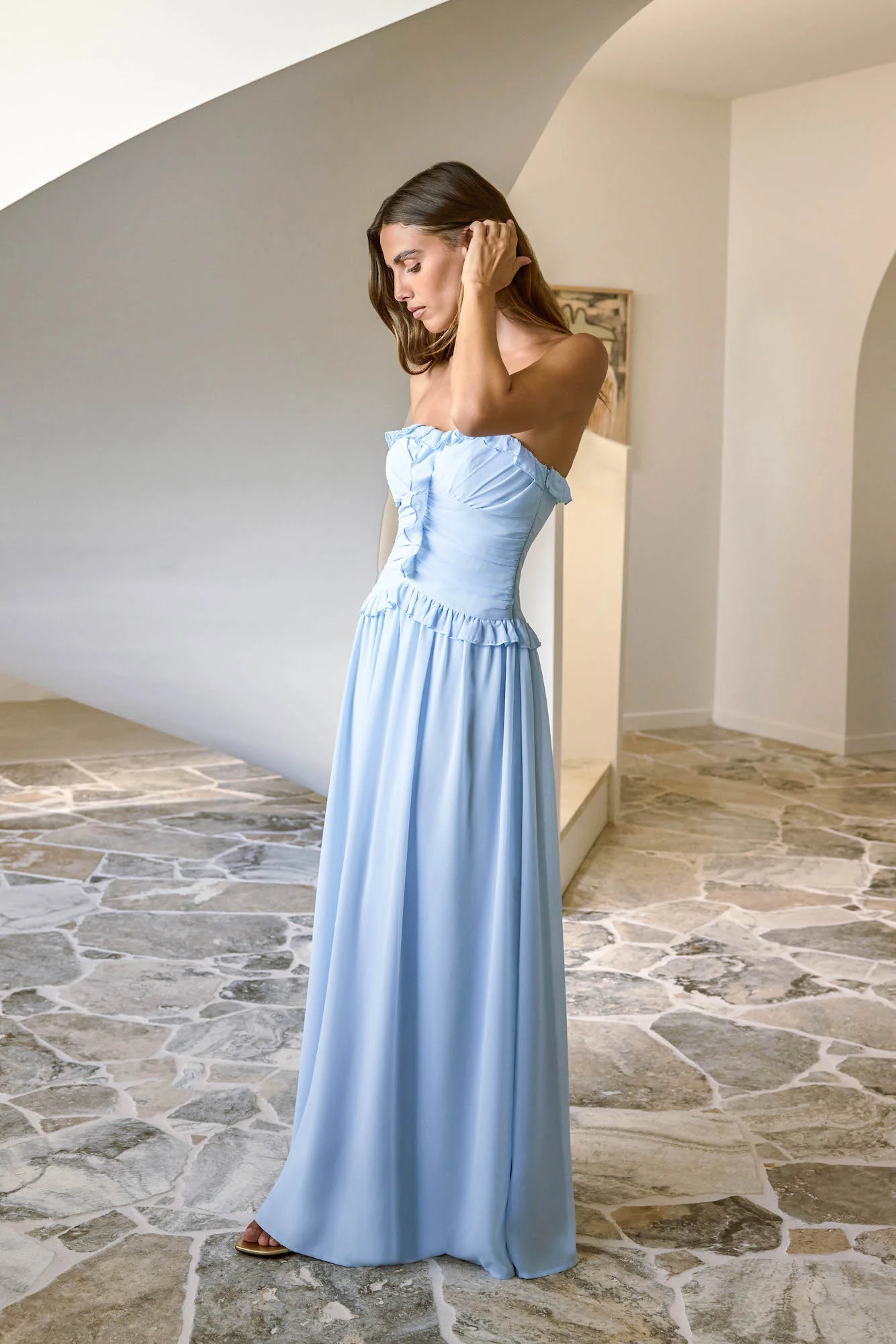 Stars From Ciel Strapless Maxi Dress Blue - Image 3