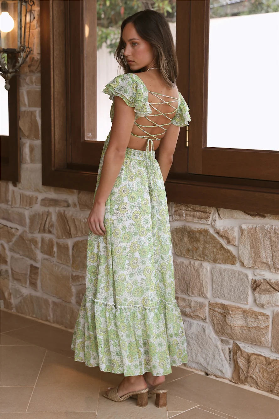 Starting Over Maxi Dress Green - Image 4