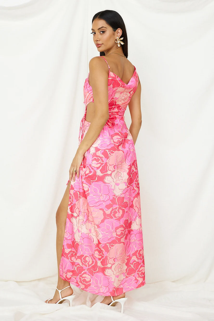 Strawberry Sunset Maxi Dress Pink - Image 5
