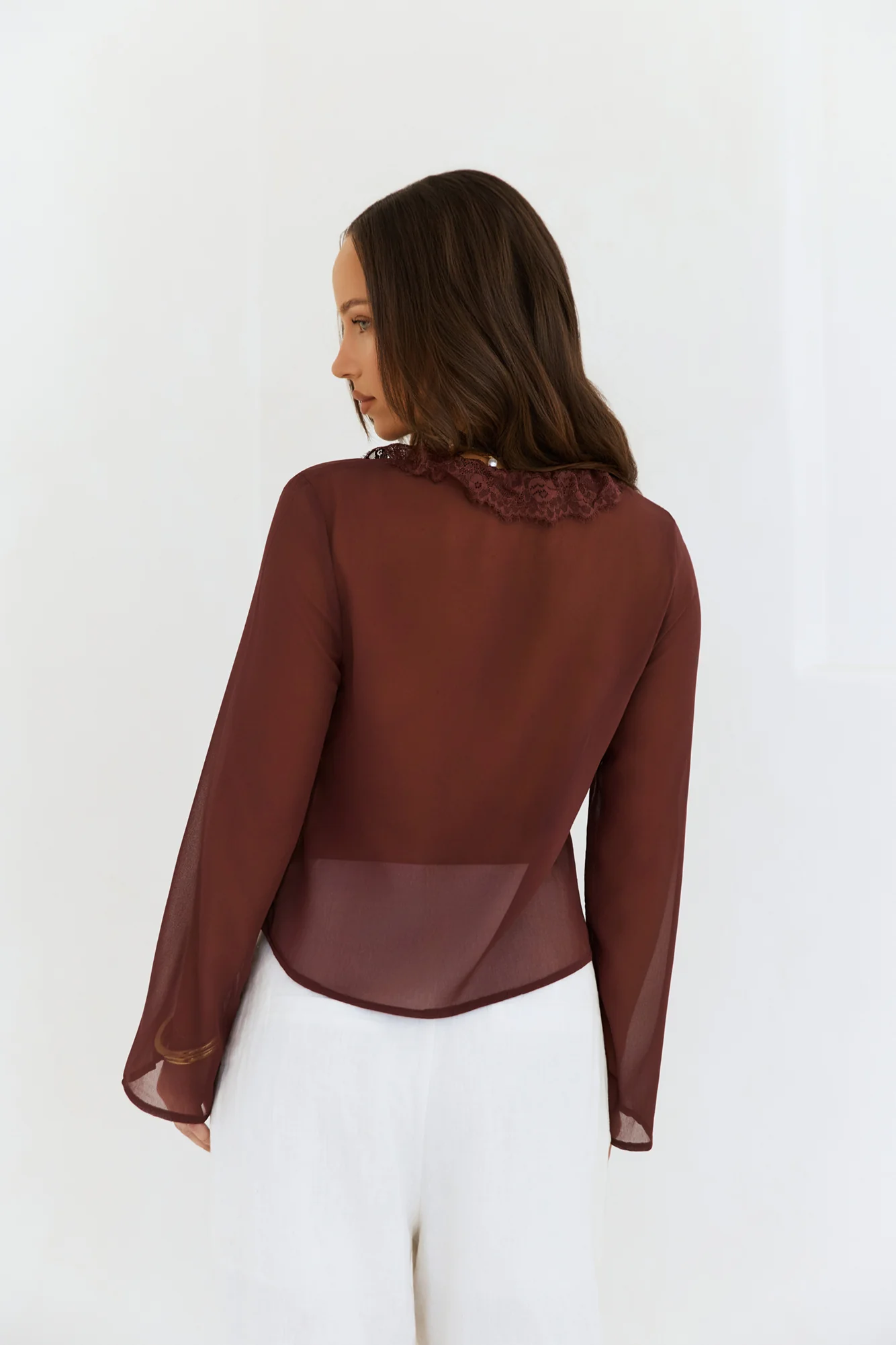 Stroke Of Luck Long Sleeve Top Brown - Image 2