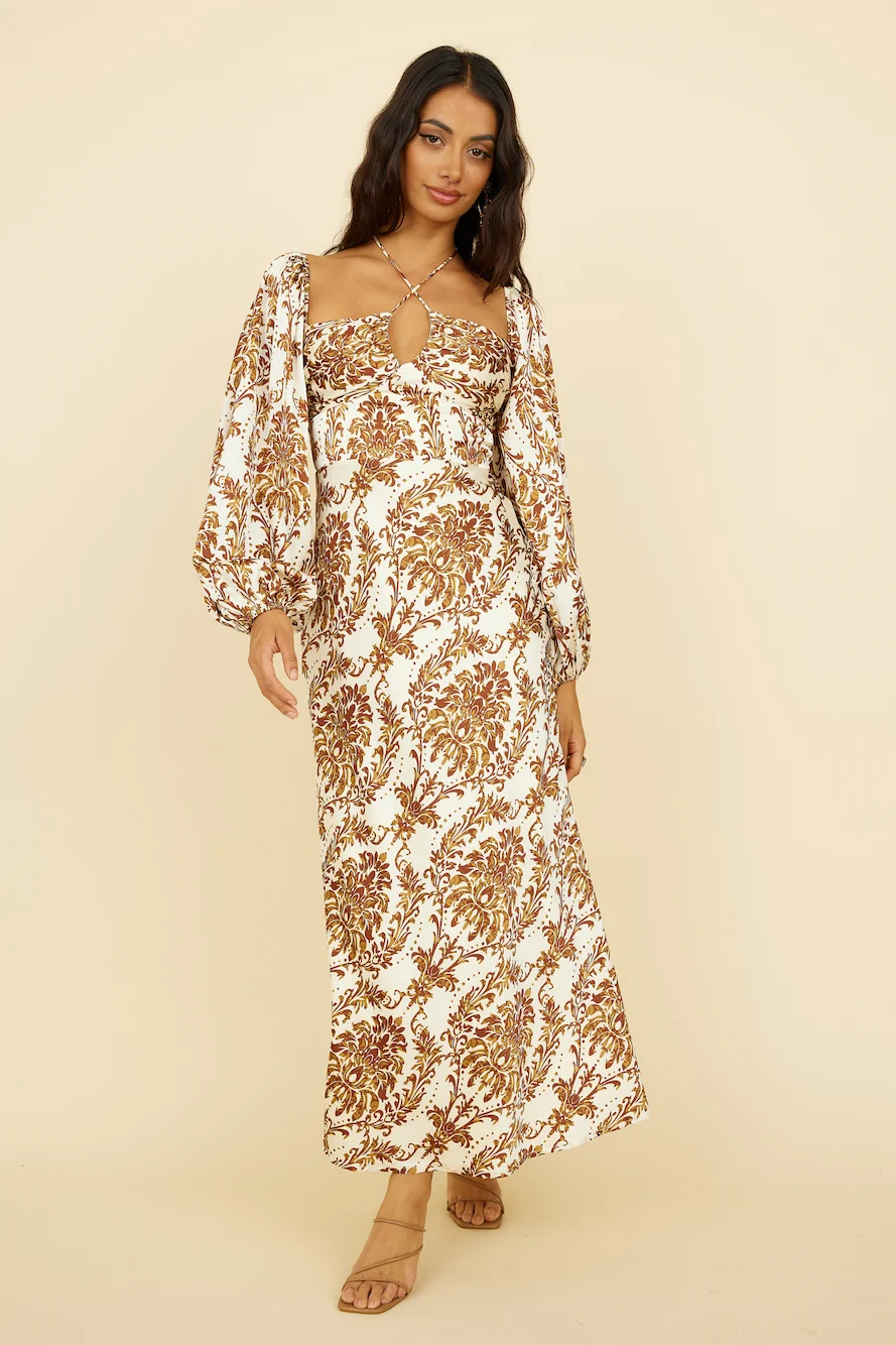 Sugar Cubes Maxi Dress Brown - Image 4