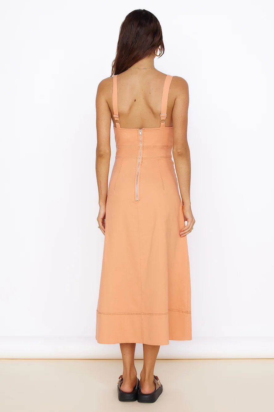 Summer Dreaming Midi Dress Orange - Image 5