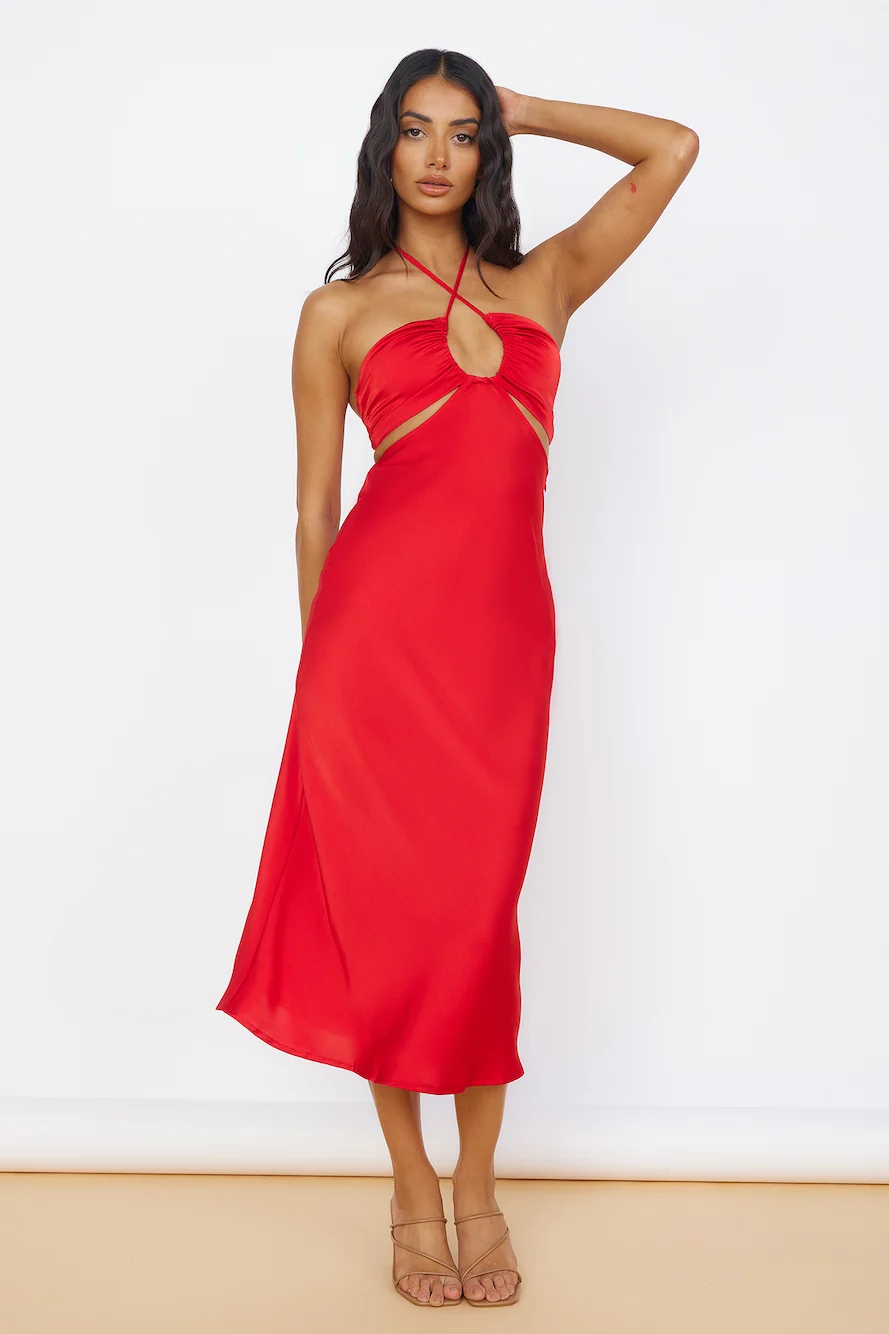 Summer Joy Midi Dress Red - Image 2