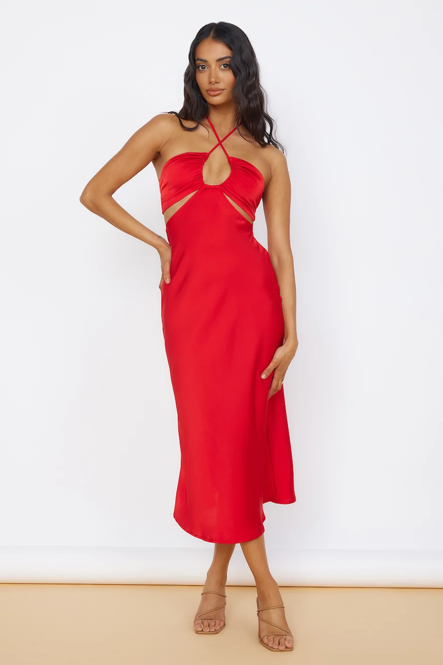 Summer Joy Midi Dress Red - Image 4