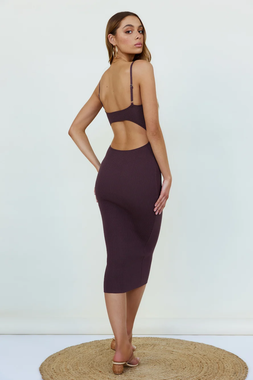Summer System Midi Dress Brown - Image 6