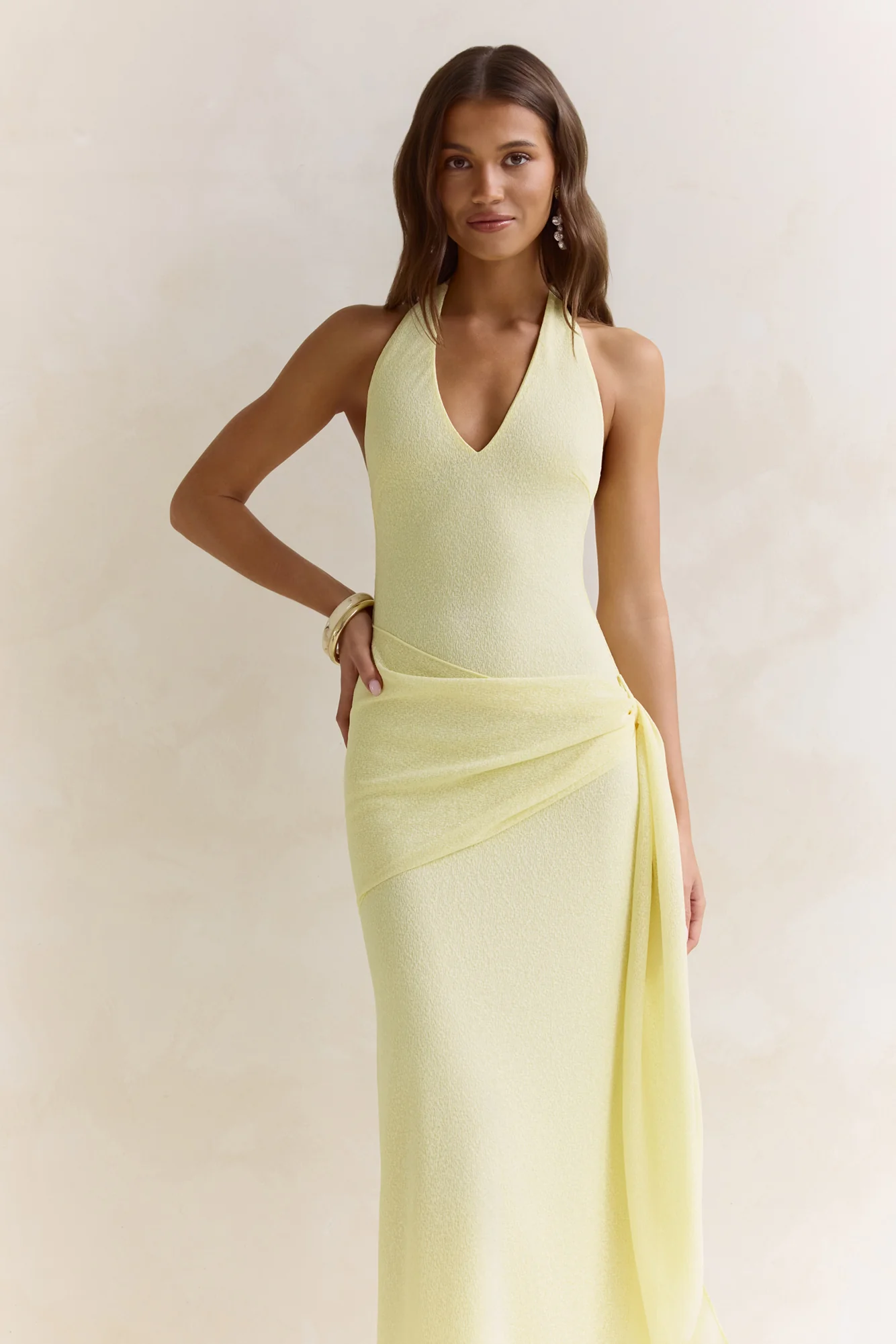 Sun Chasers Halter Maxi Dress Yellow - Image 3