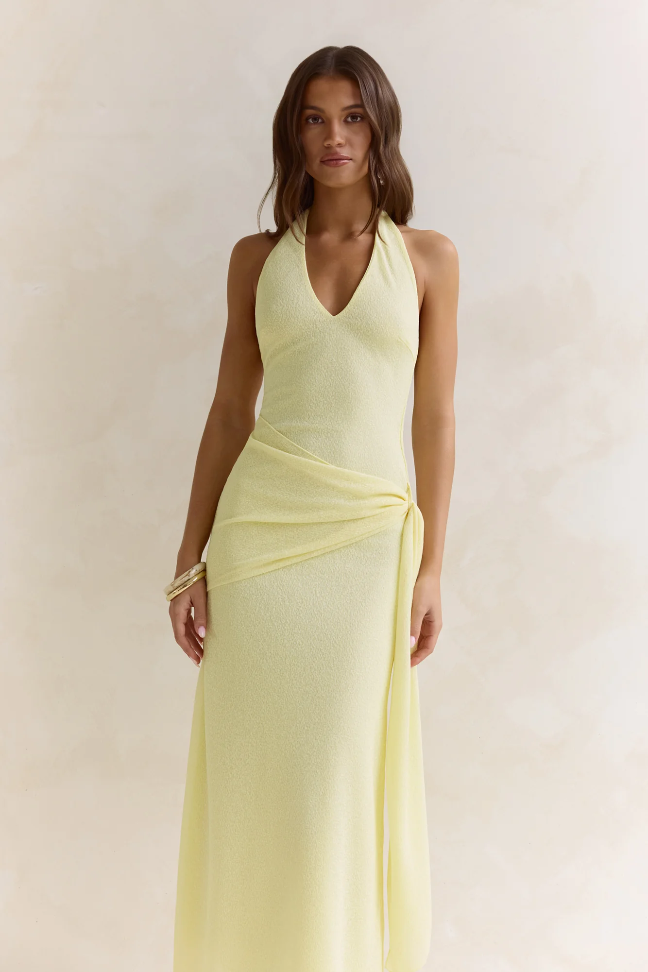 Sun Chasers Halter Maxi Dress Yellow - Image 5