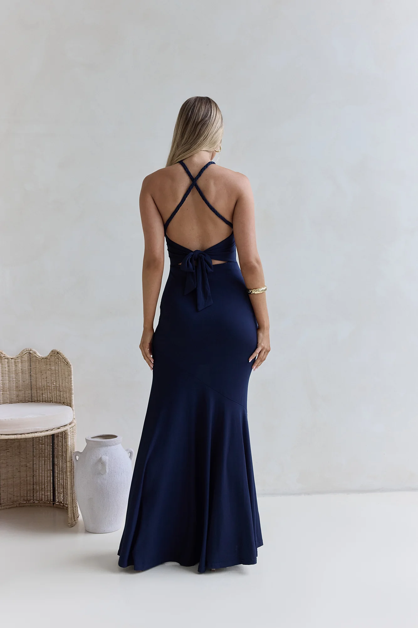 Sunbeam Drift Maxi Dress Navy - Image 2