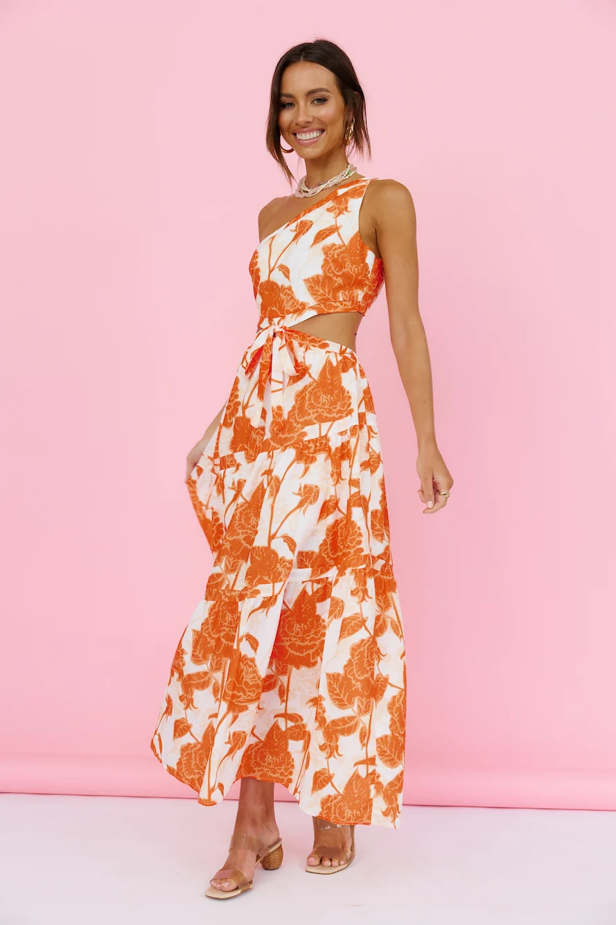 Sundazed Maxi Dress Orange - Image 2