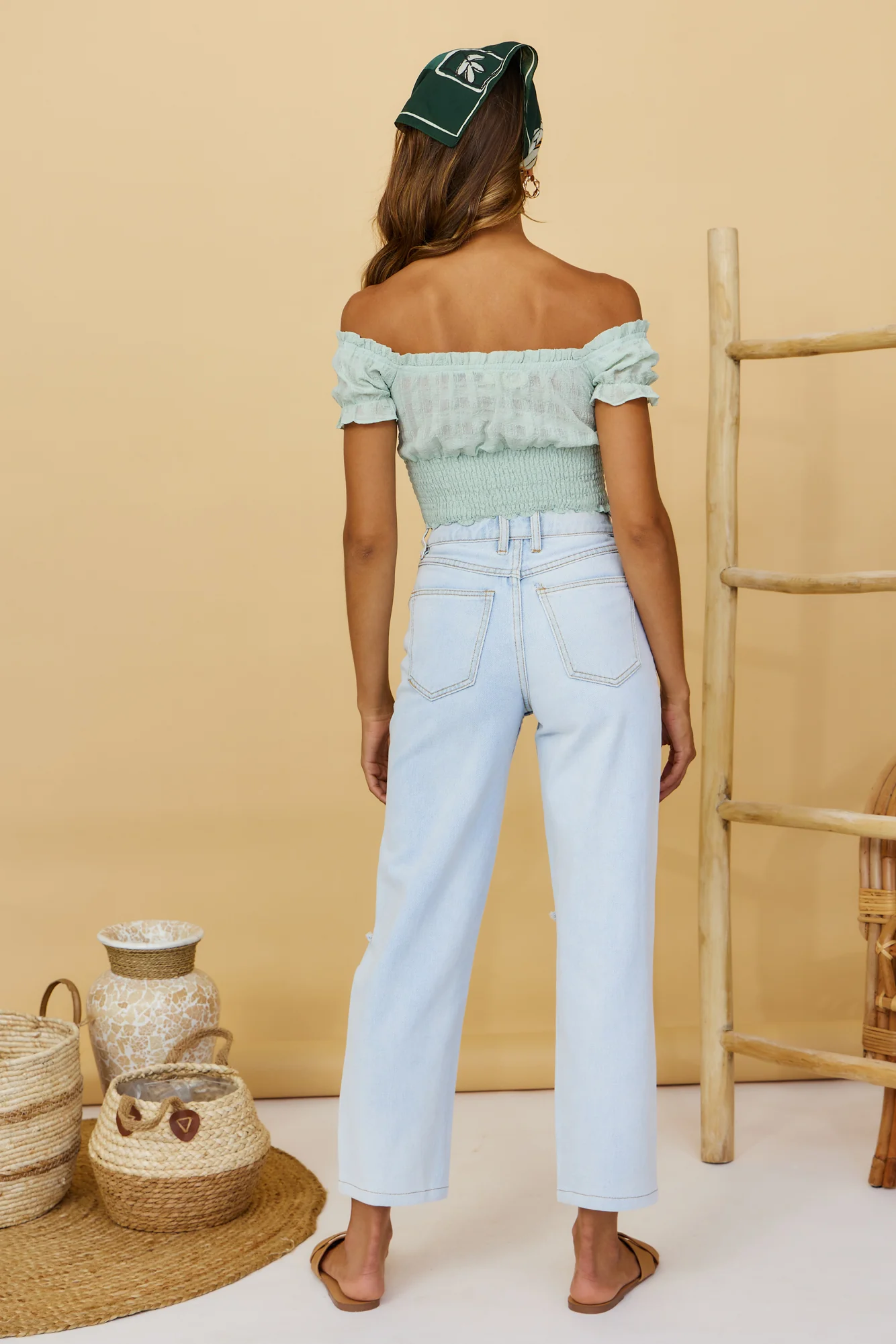 Sunny Daydreams Crop Top Sage - Image 7