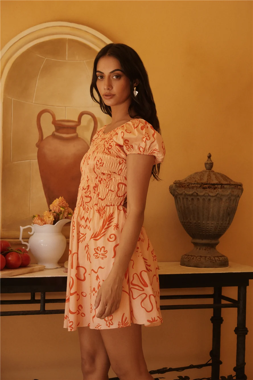 Sunset Scenes Mini Dress Orange - Image 7