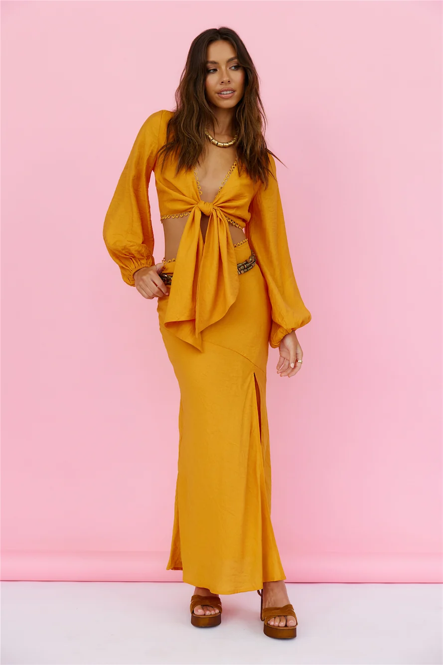 Sweet Aurelia Maxi Skirt Orange - Image 2
