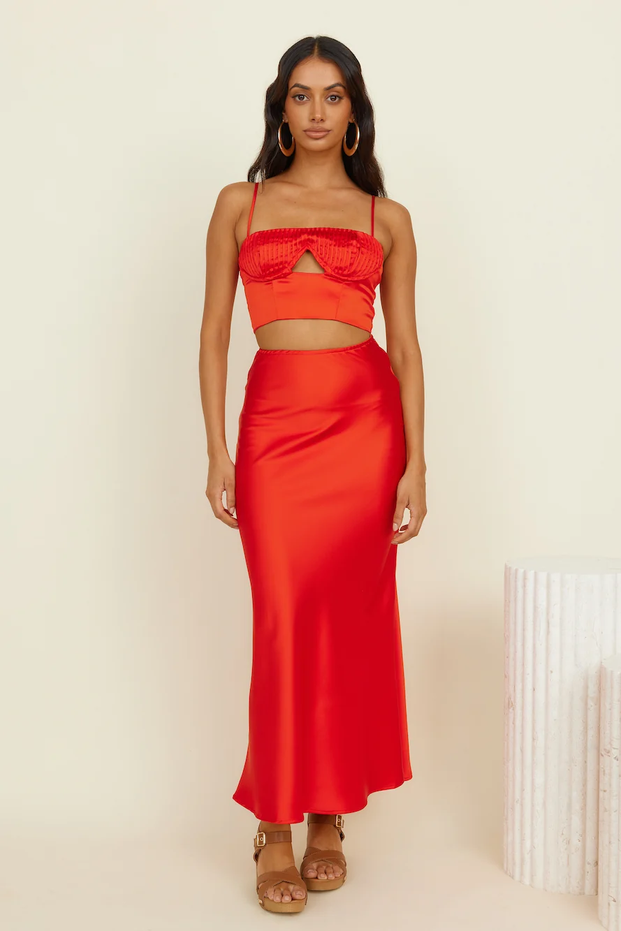 Sweet Haven Crop Top Red