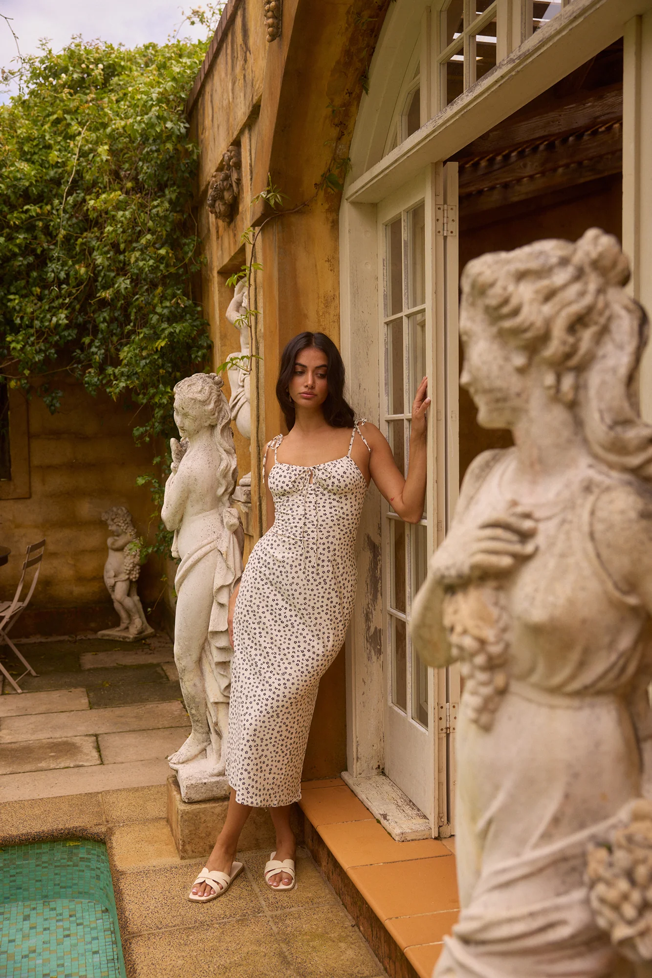 Sweet Serenity Floral Midi Dress Cream - Image 5