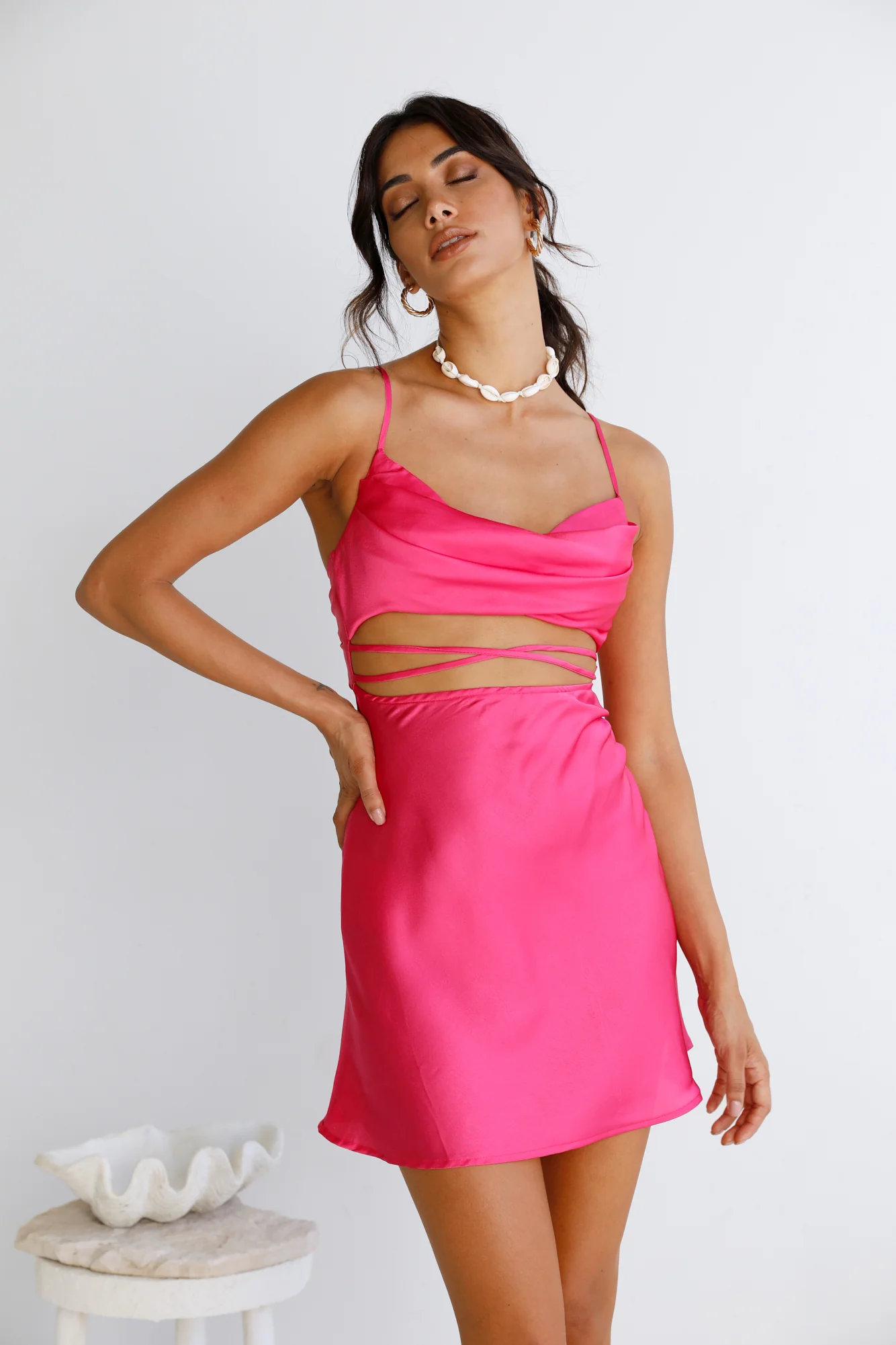 Tell Me Now Dress Hot Pink - Image 4