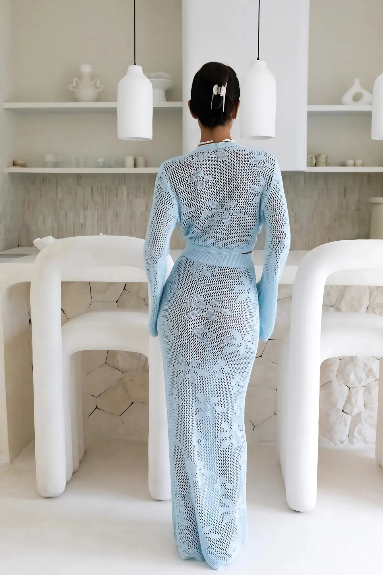 Terra Maxi Skirt Baby Blue - Image 10