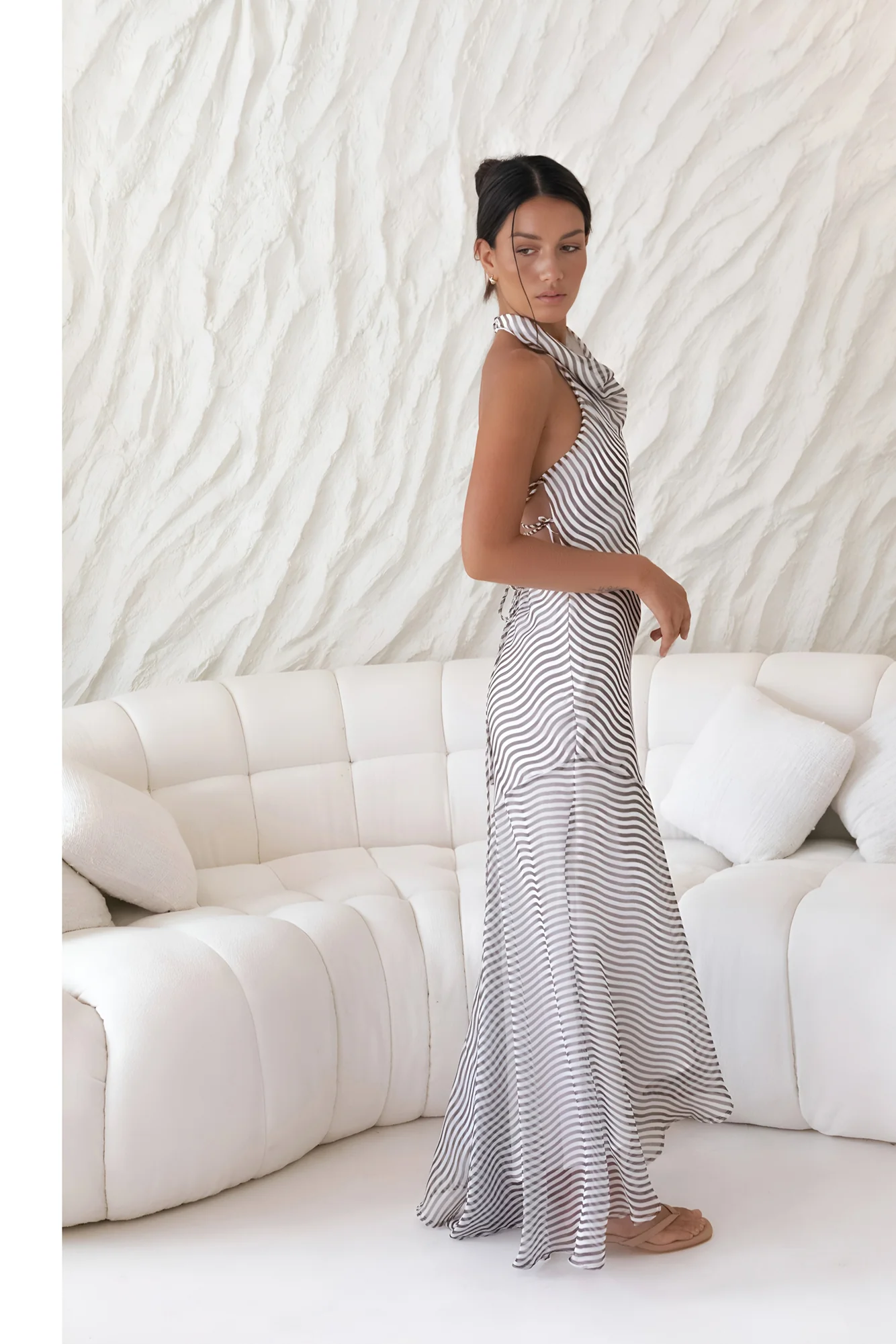 Tidal Wave Maxi Dress Brown - Image 6