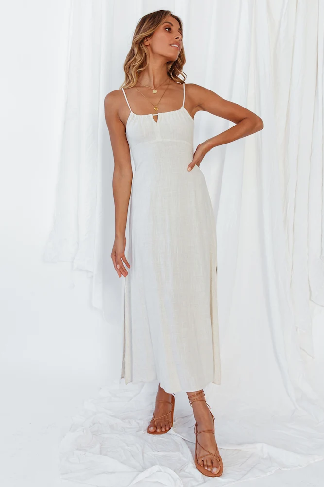 Tomorrow And Today Midi Dress Beige - Image 2