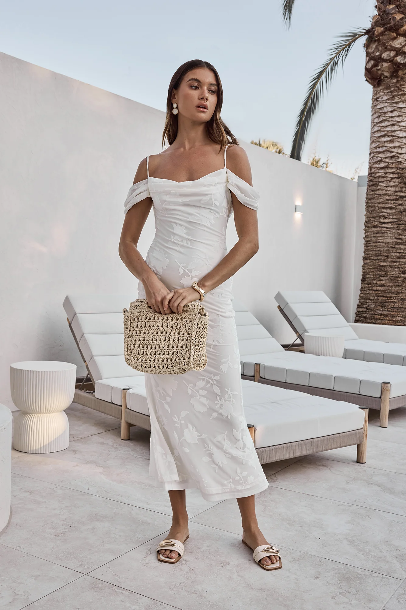 Tropical Tide Maxi Dress White - Image 4