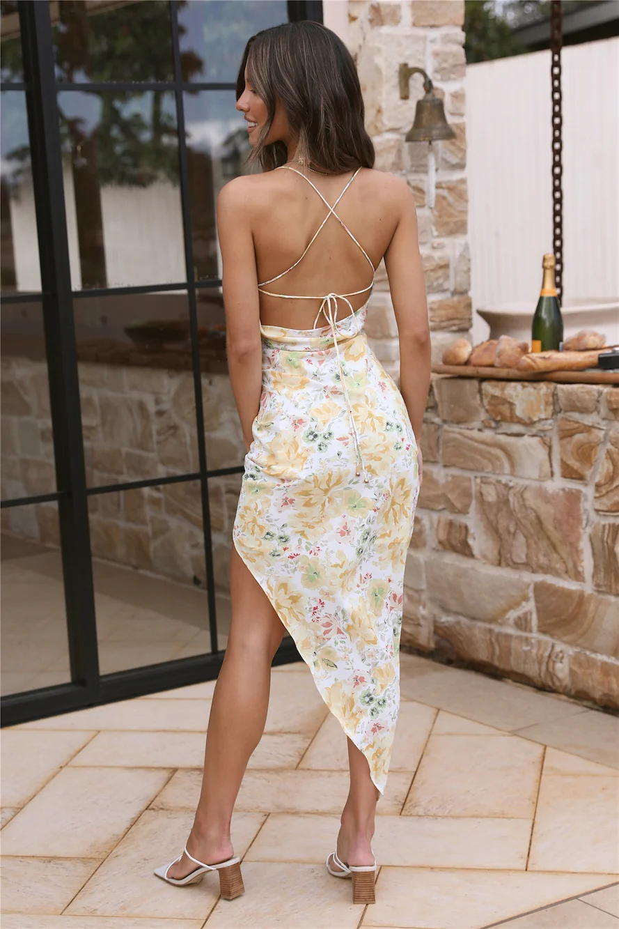 Under The Clouds Midi Dress Yellow - Image 4