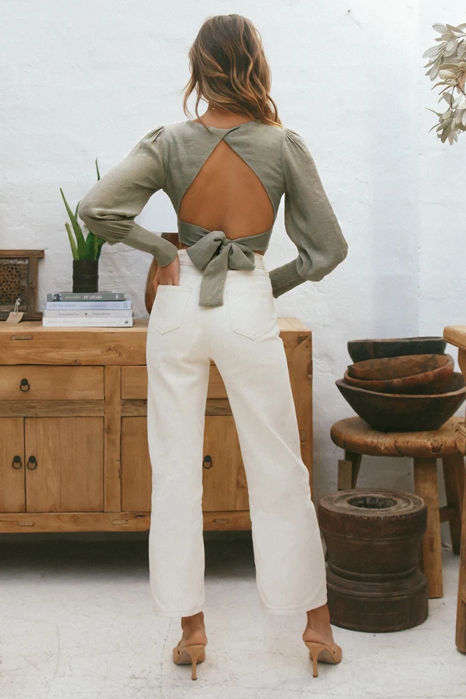 Unknown Woman Crop Top Khaki - Image 5