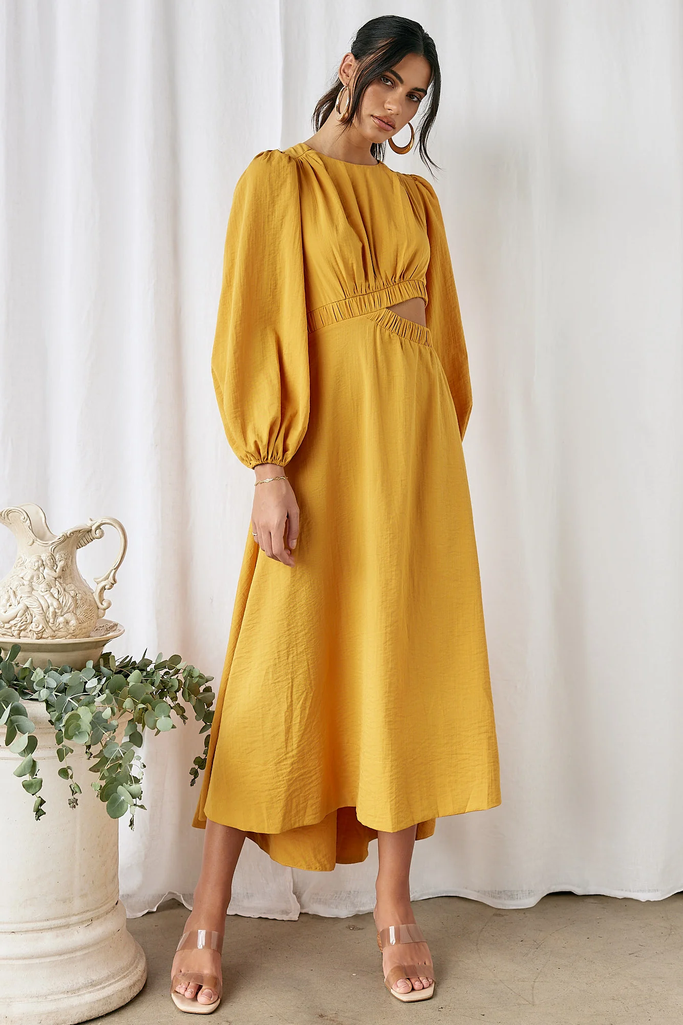 Up All Night Maxi Dress Mustard - Image 4