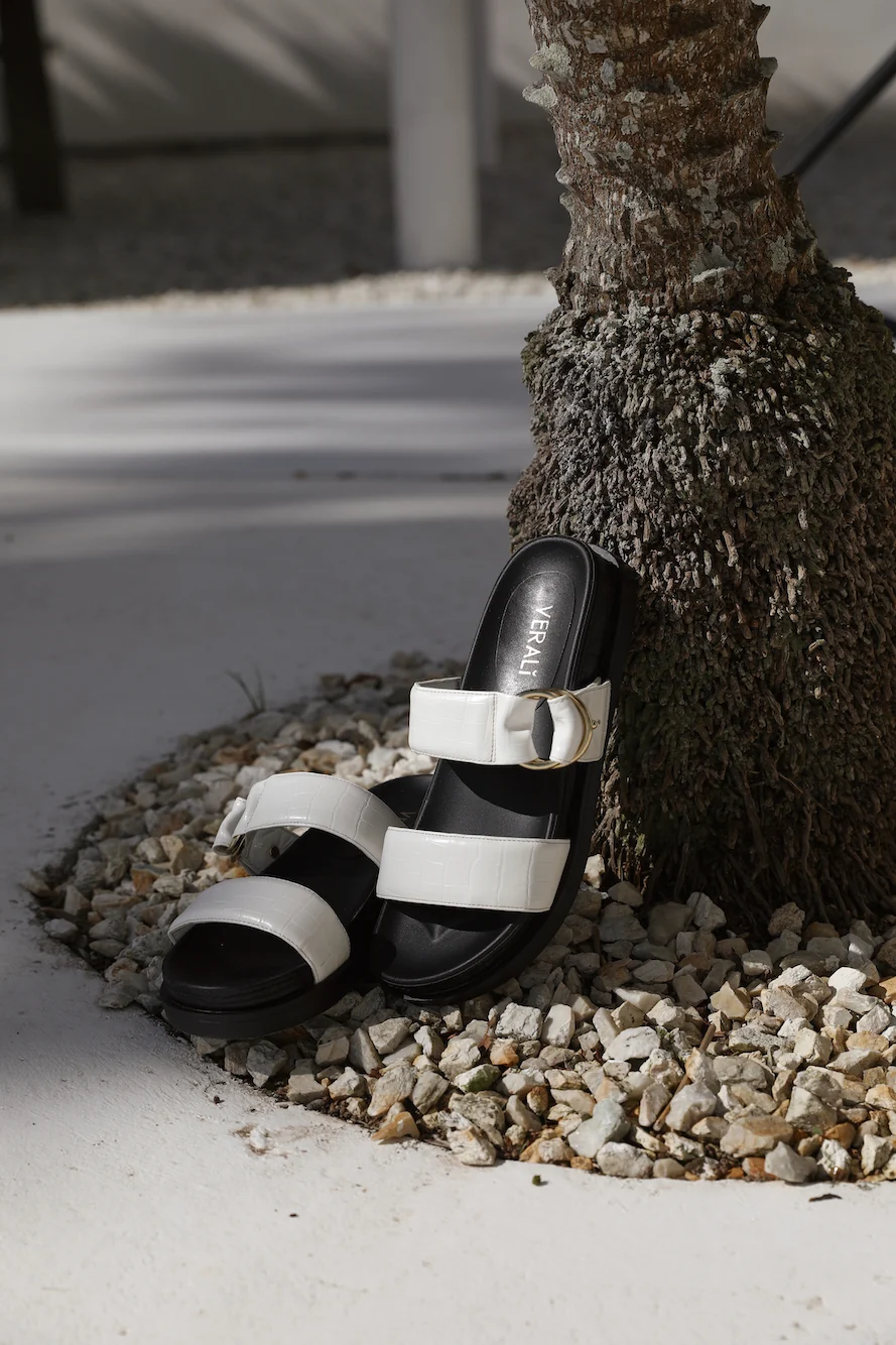 VERALI Oslo Chunky Slides White Croc - Image 2