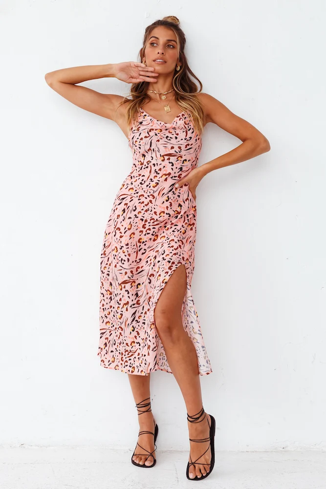 Viva La Vida Midi Dress Pink - Image 2