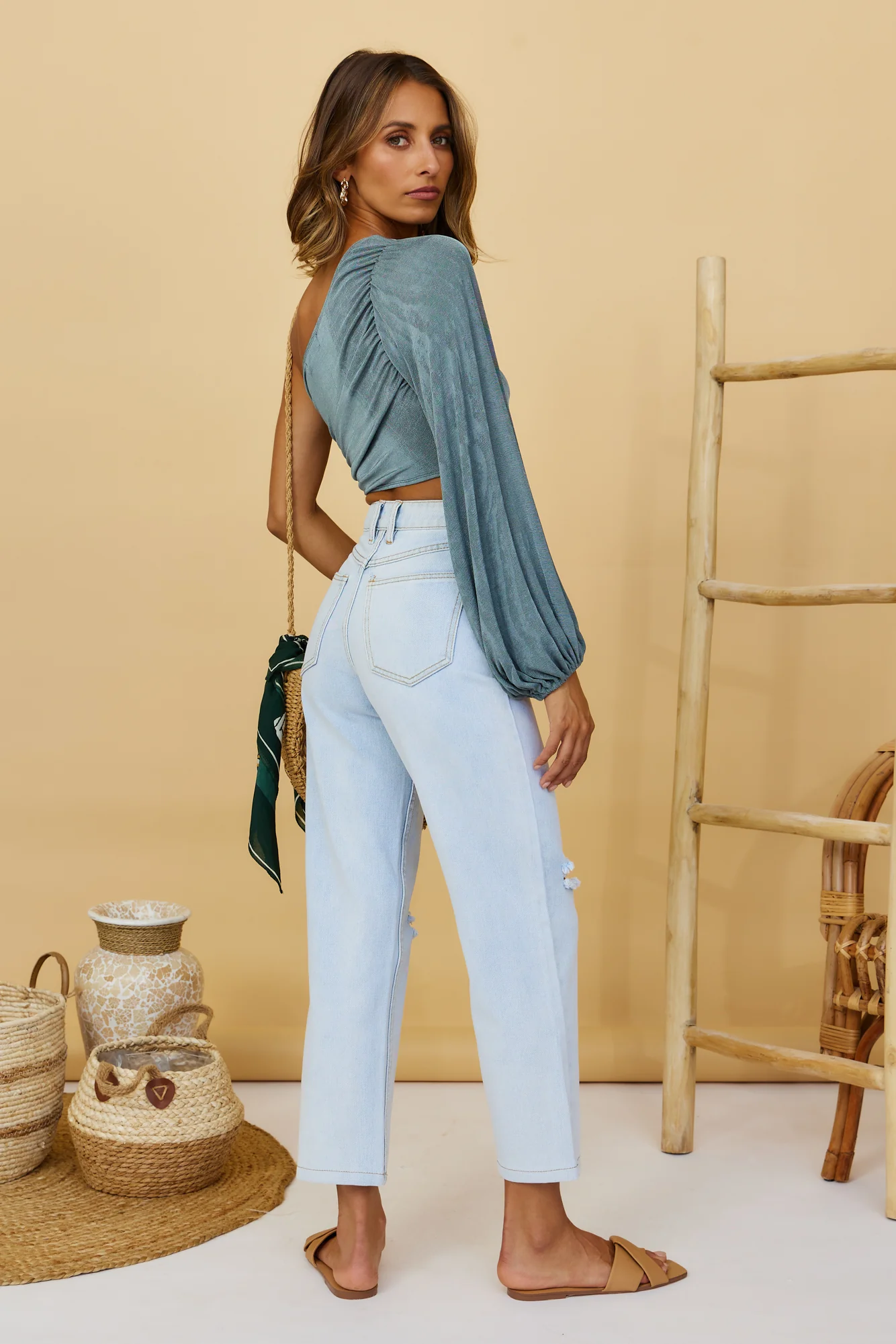 Wake Up Crop Top Khaki - Image 8