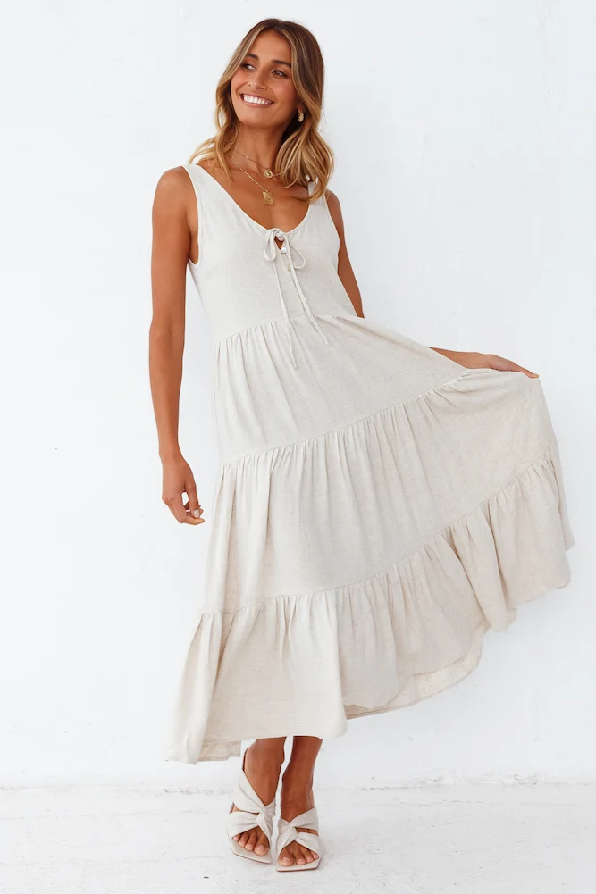 Welcome Summer Maxi Dress Beige - Image 4