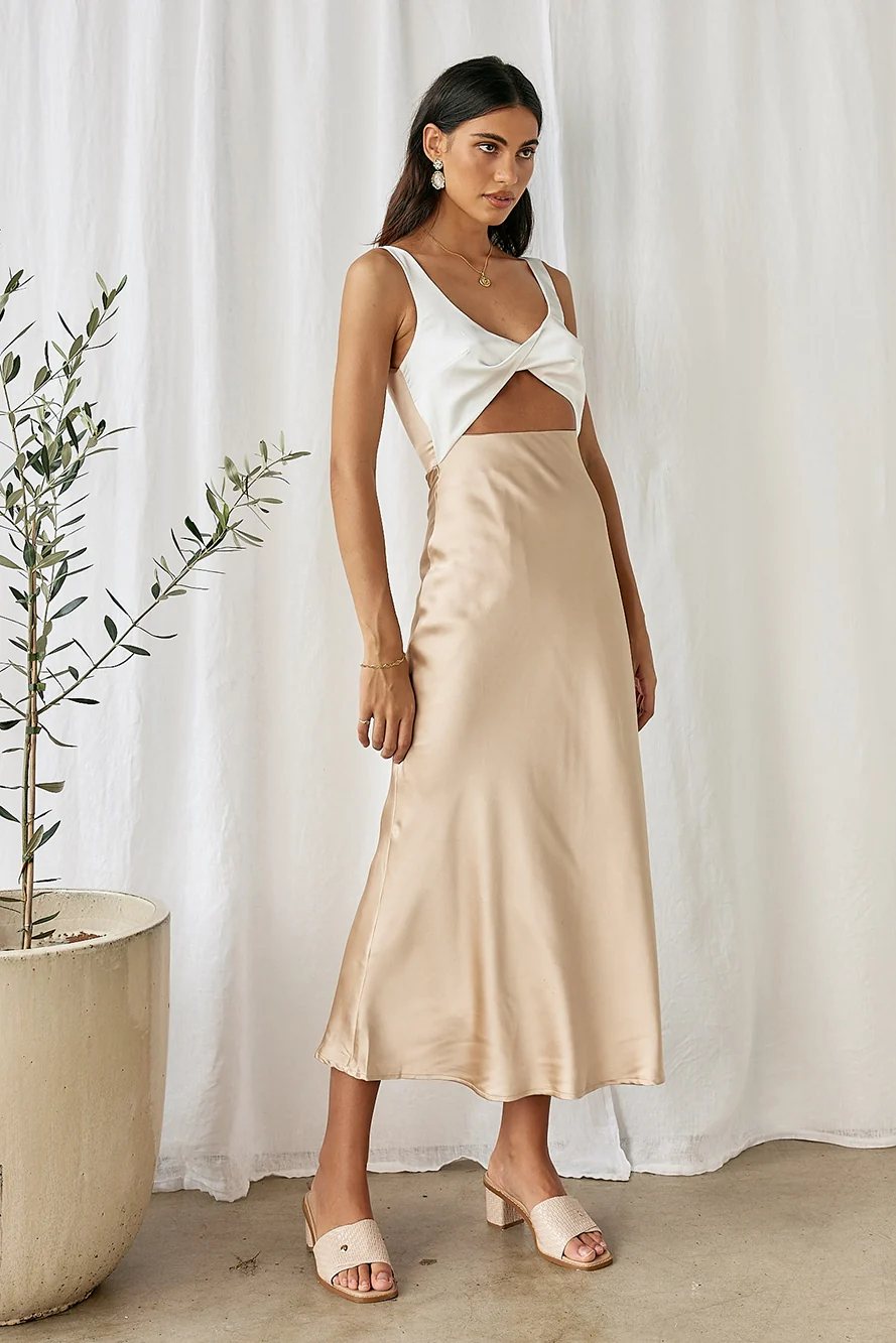 When You Breathe Maxi Dress Beige - Image 4