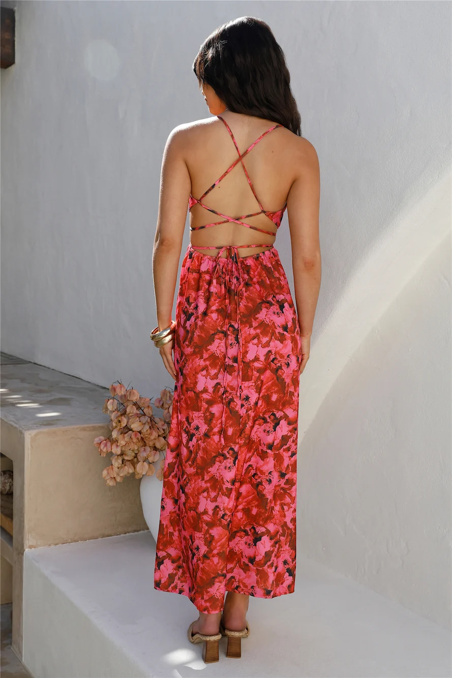 Wild Poppies Maxi Dress Pink - Image 5