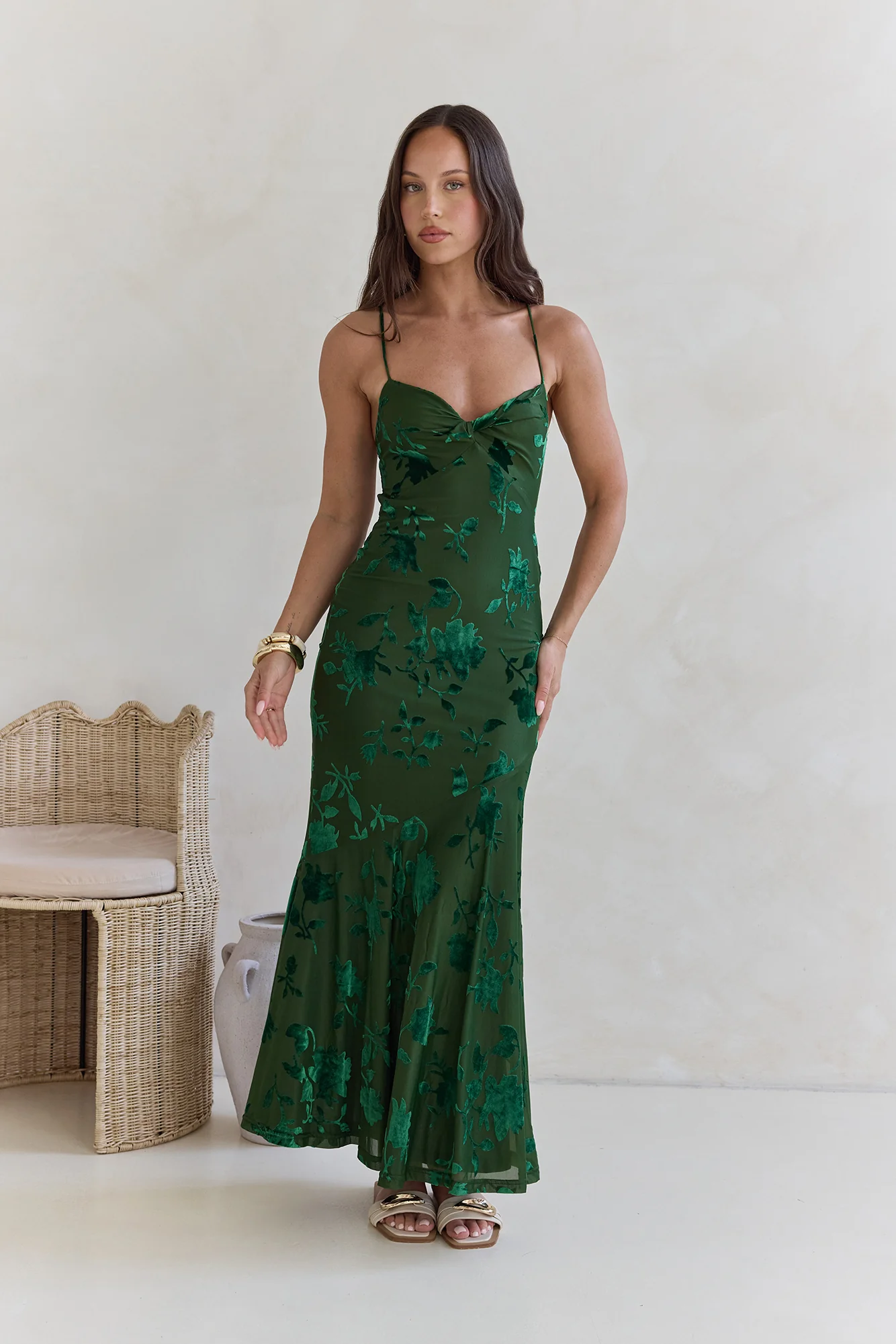 Wildflower Fields Maxi Dress Green - Image 5