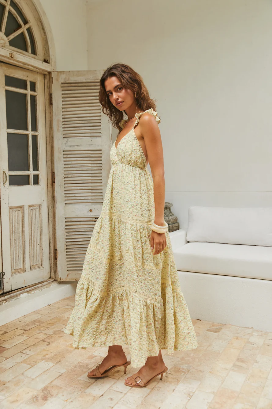 Willow Bloom Maxi Dress Yellow - Image 8