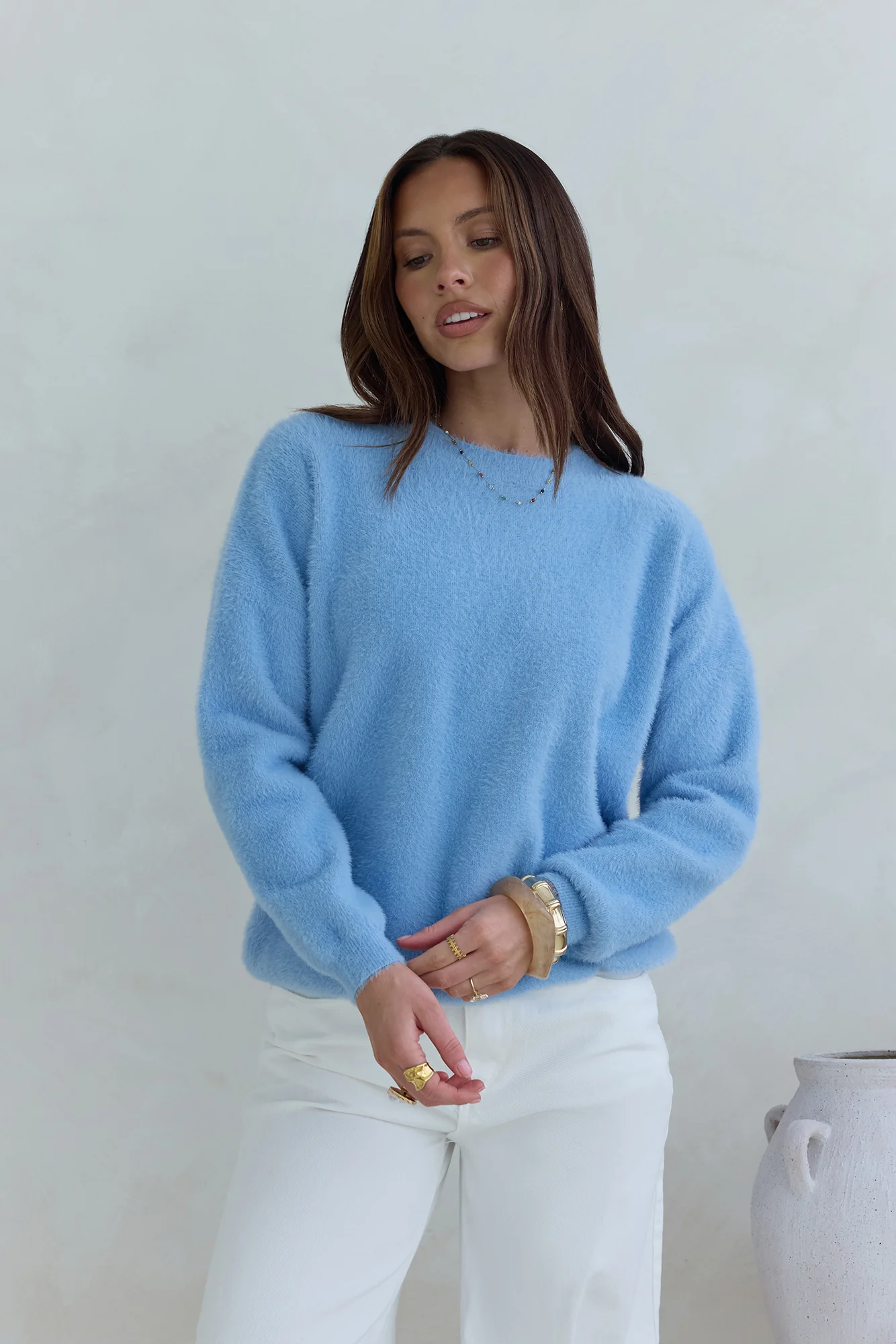 Winter Escape Knit Sweater Blue - Image 7