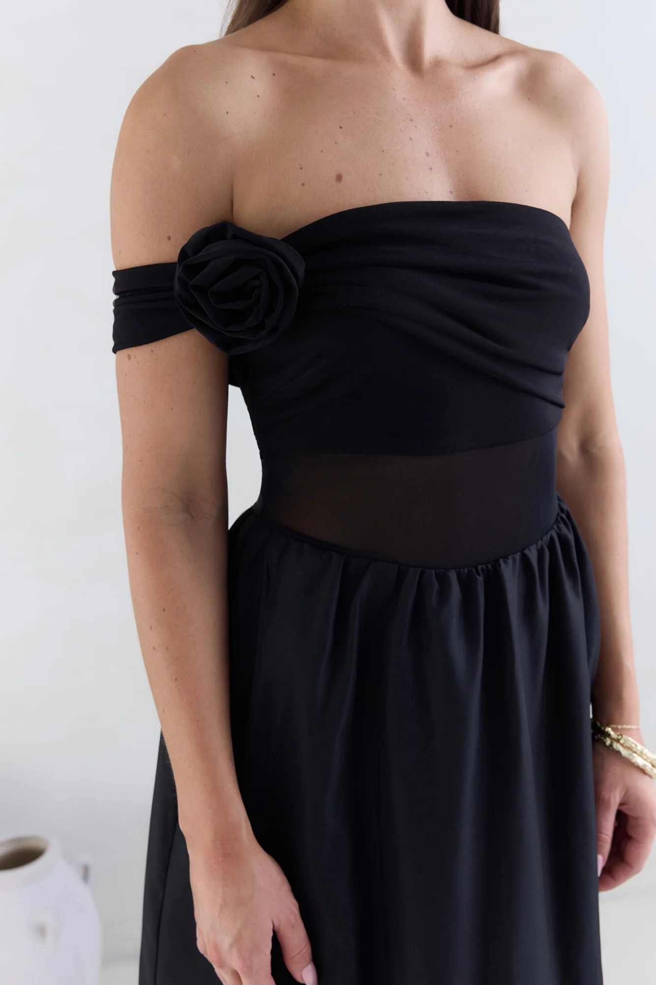 Wish List Getaway One Shoulder Maxi Dress Black - Image 6