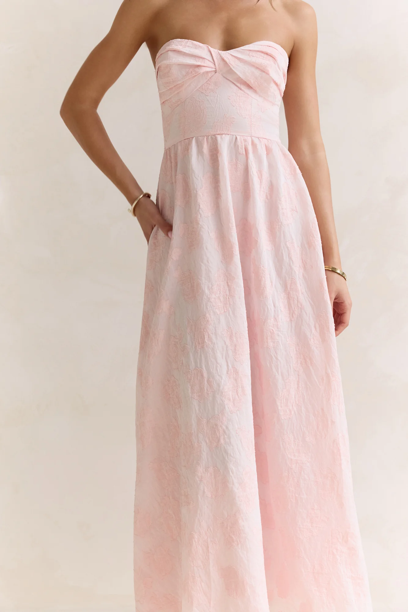 Wishes Deep Within Strapless Maxi Dress Pink - Image 6