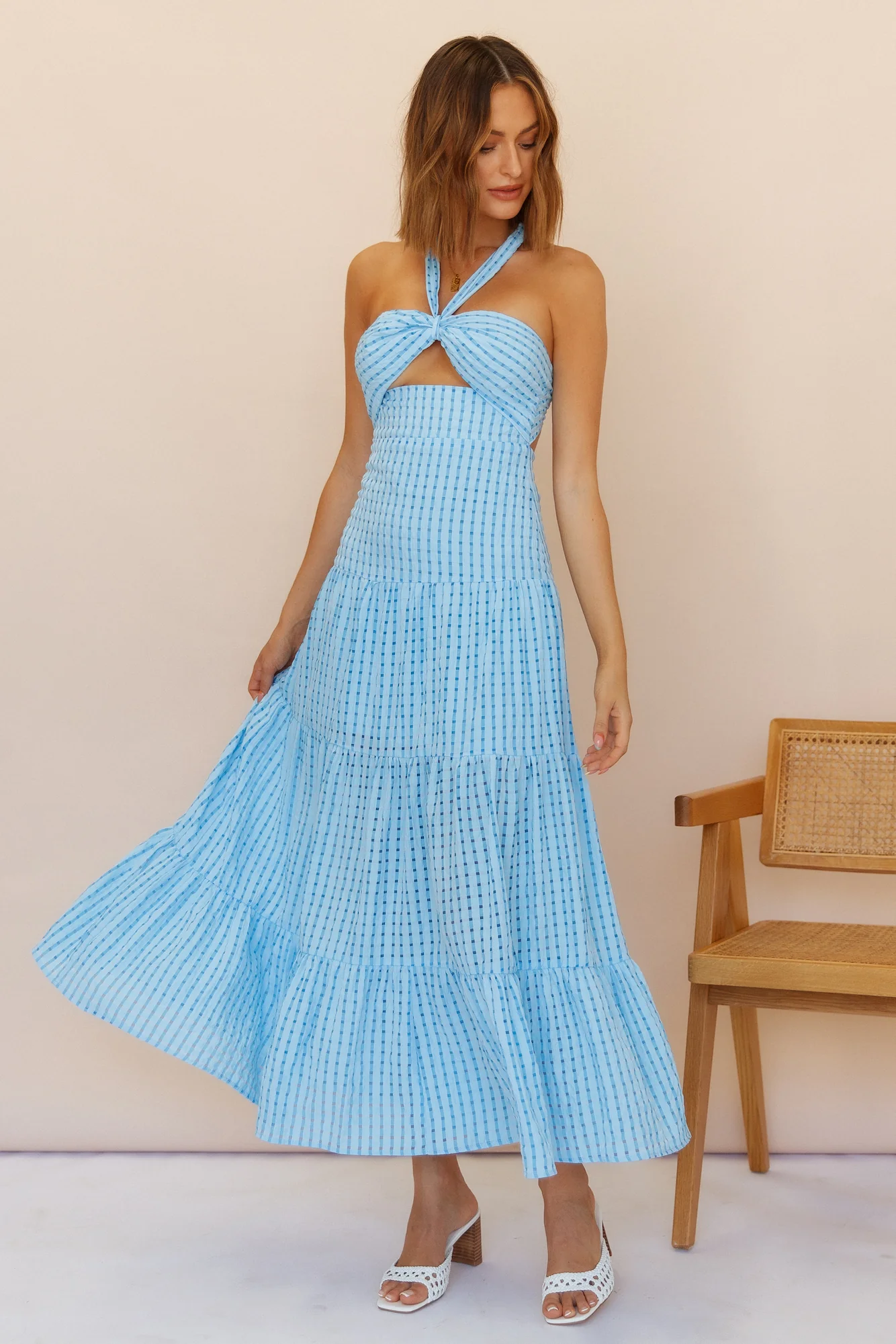 Words Of Glory Maxi Dress Blue - Image 5