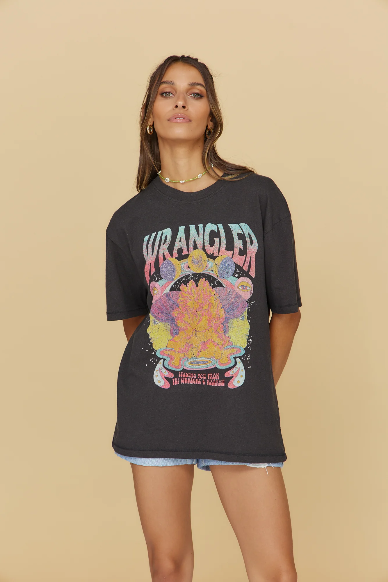 WRANGLER Face Off Tee Worn Black - Image 5