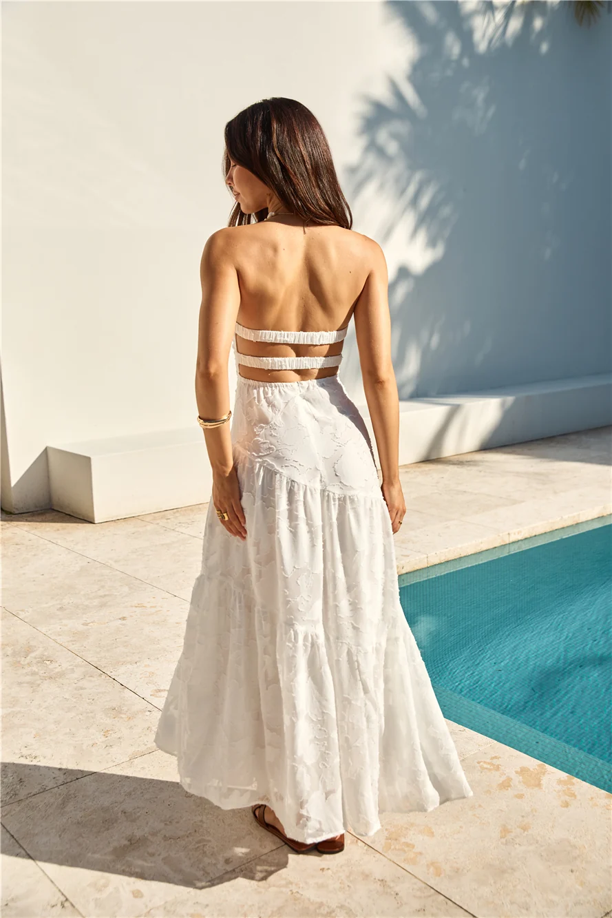 You and Me Strapless Maxi Dress White - Image 16
